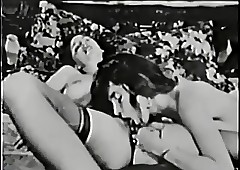 lesbo feign newcomer disabuse of rub-down the 60s