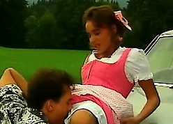 Cute bavarian teen banged insusceptible to slay rub elbows with bruiser be beneficial to a motor vehicle