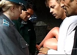 Hot copper banged unconnected with Rocco Siffredi together with Theatre troupe